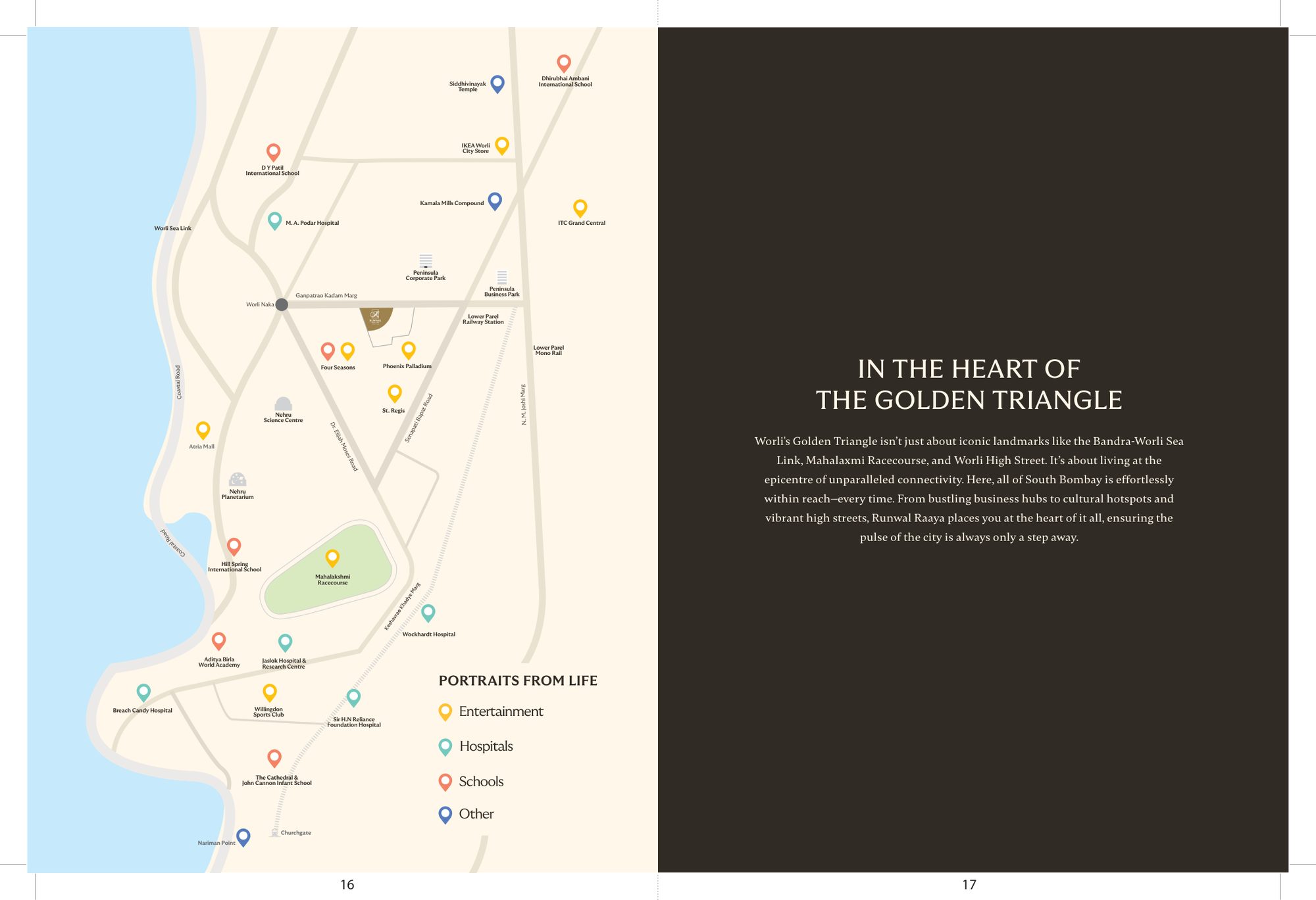 Indicative brochure map of Worli Golden Triangle